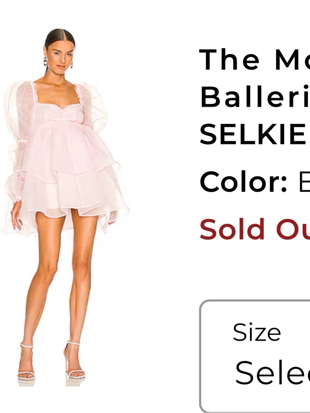 Selkie Pale Pink Layered Mini Dress with Puff Sleeves